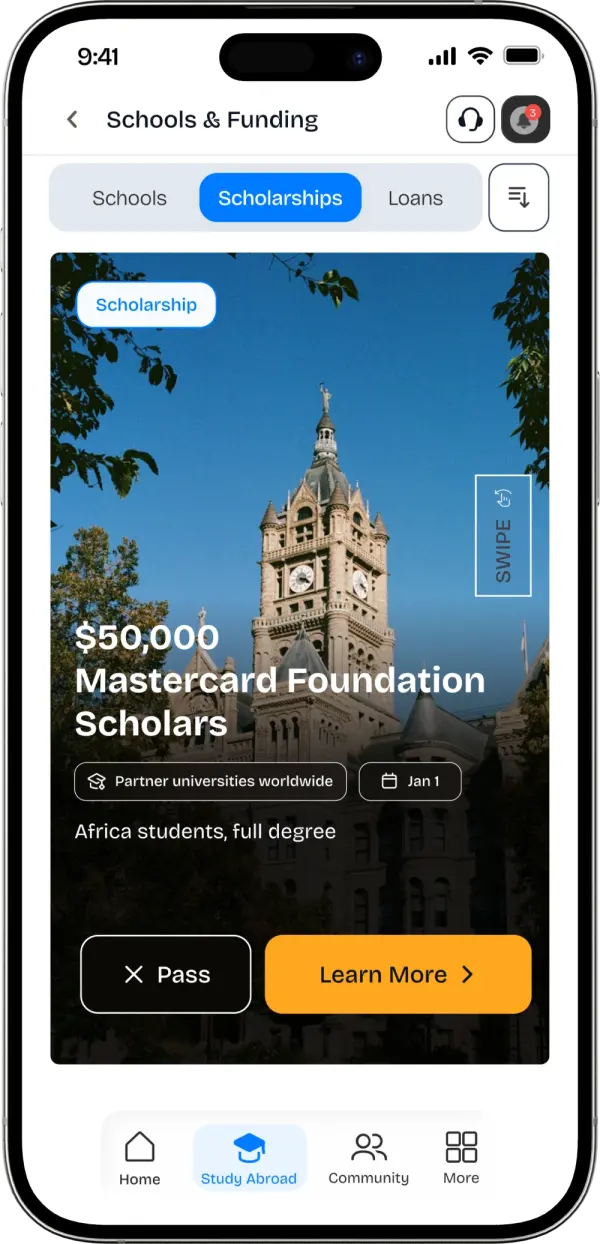 Scholarships available through the Radius app